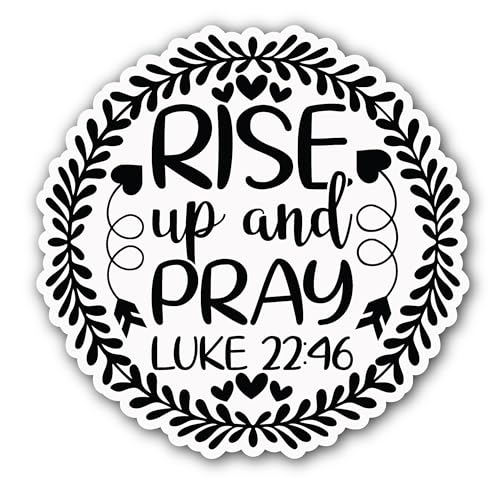 2 (Pieces) 3" and 5" Rise up & Pray Luke Sticker, Waterproof Vinyl Decals for Many Purpose Like Cars