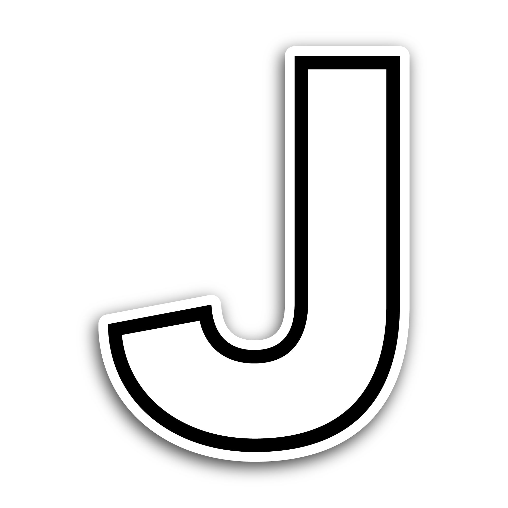 2 (Pieces) 3" and 5" Letter J Sticker, Waterproof Vinyl Decals for Many Purpose Like Cars, Trucks, L