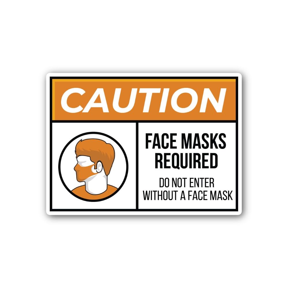 2 (Pieces) 3" and 5" No Mask No Entry Sticker, Waterproof Vinyl Decals for Many Purpose Like Cars, T