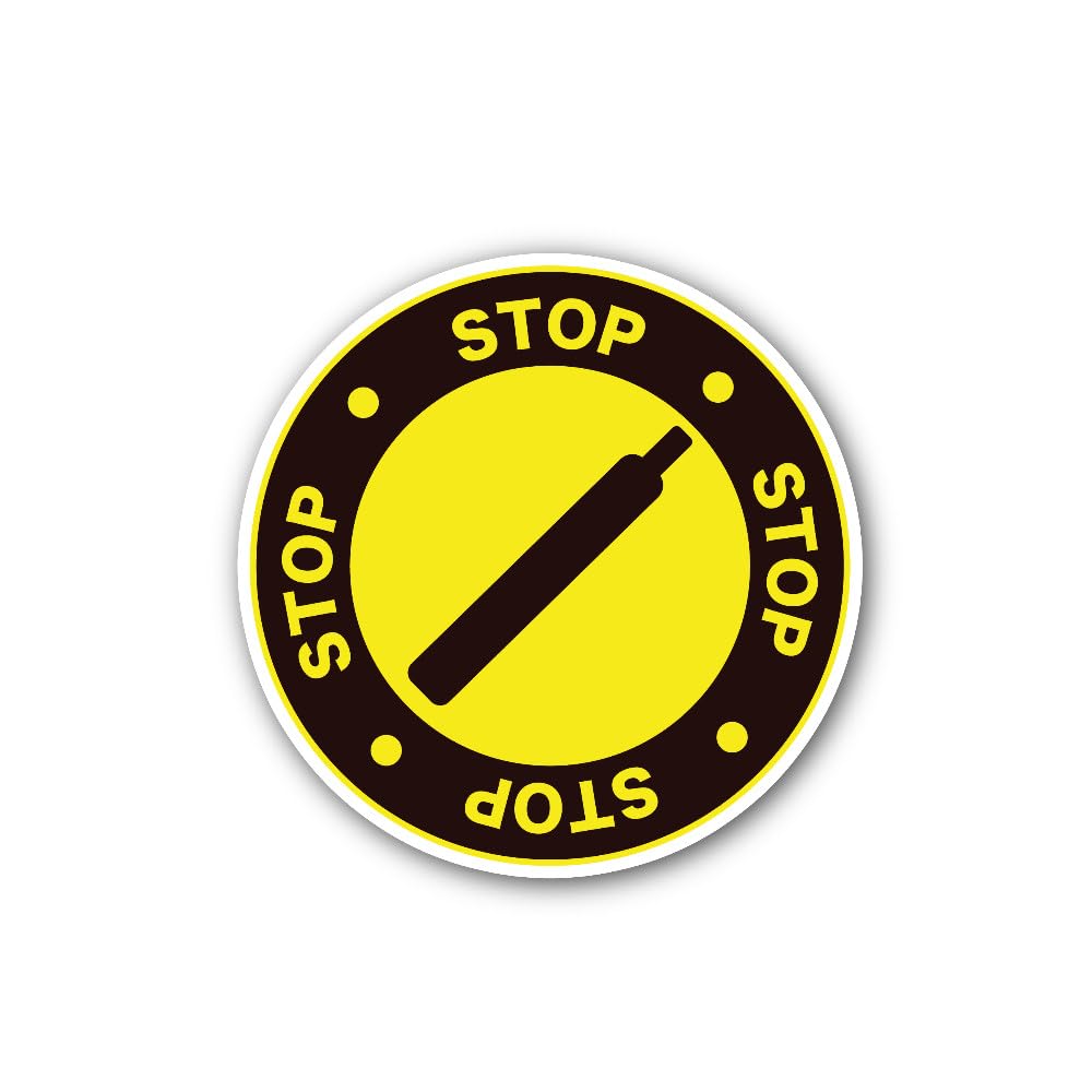 2 (Pieces) 3" and 5" Stop Works Sign Sticker, Waterproof Vinyl Decals for Many Purpose Like Cars, Tr