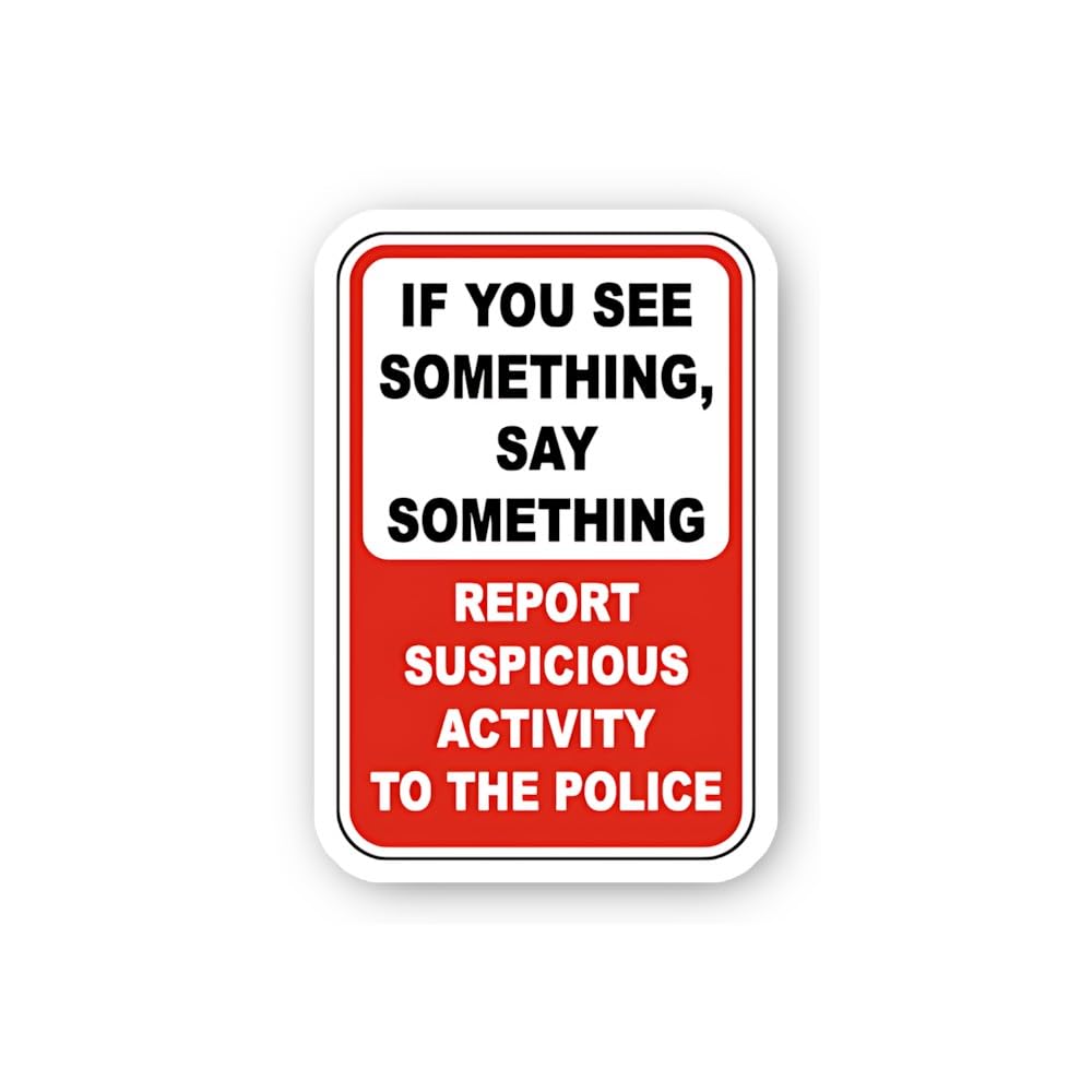 2 (Pieces) 3" and 5" See Something Say Something Sticker, Waterproof Vinyl Decals for Many Purpose L