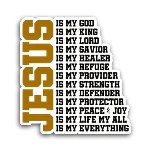 2 (Pieces) 3" and 5" Jesus Sticker, Waterproof Vinyl Decals for Many Purpose Like Cars, Trucks, Lapt