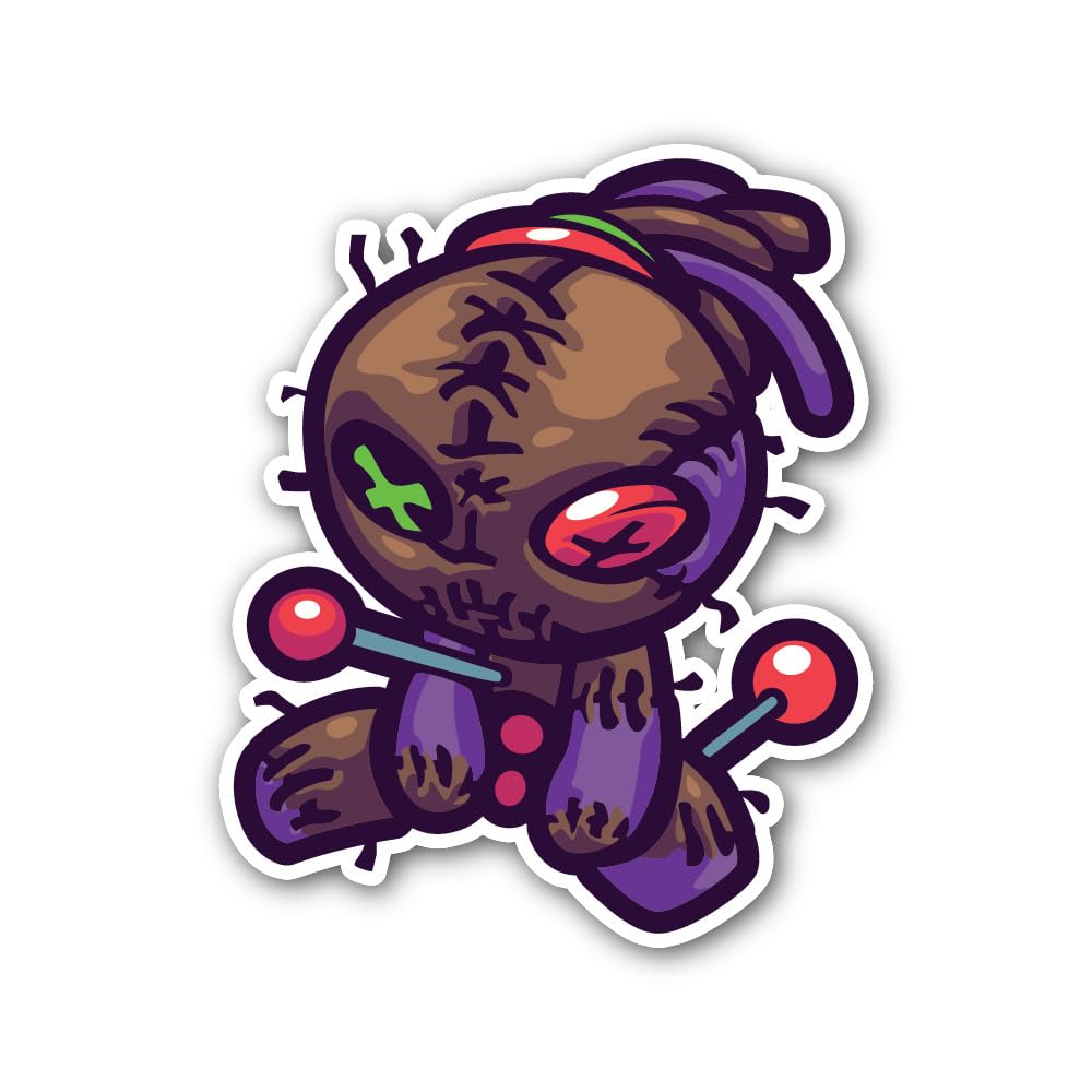 2 (Pieces) 3" and 5" Evil Teddy Bear Sticker, Waterproof Vinyl Decals for Many Purpose Like Cars, Tr