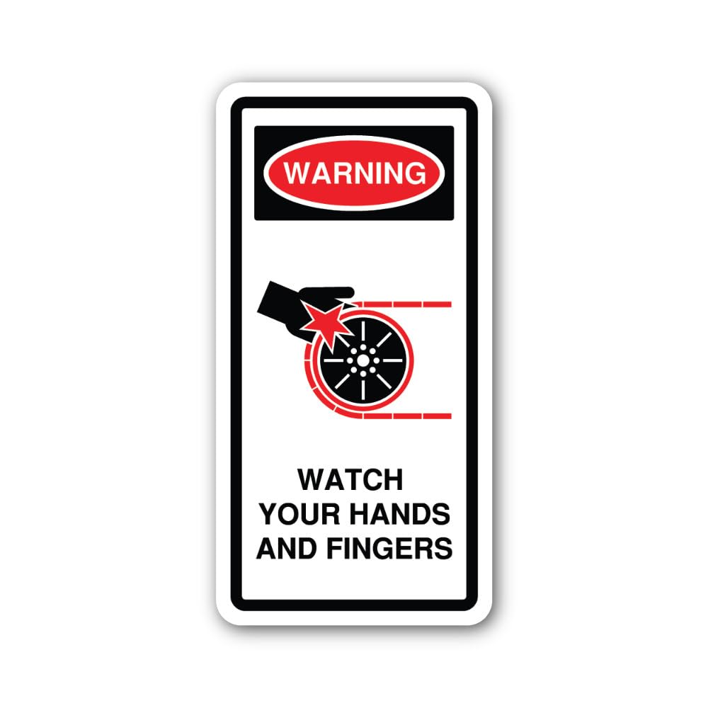 2 (Pieces) 3" and 5" General Warning to be Cautious Sticker, Waterproof Vinyl Decals for Many Purpos