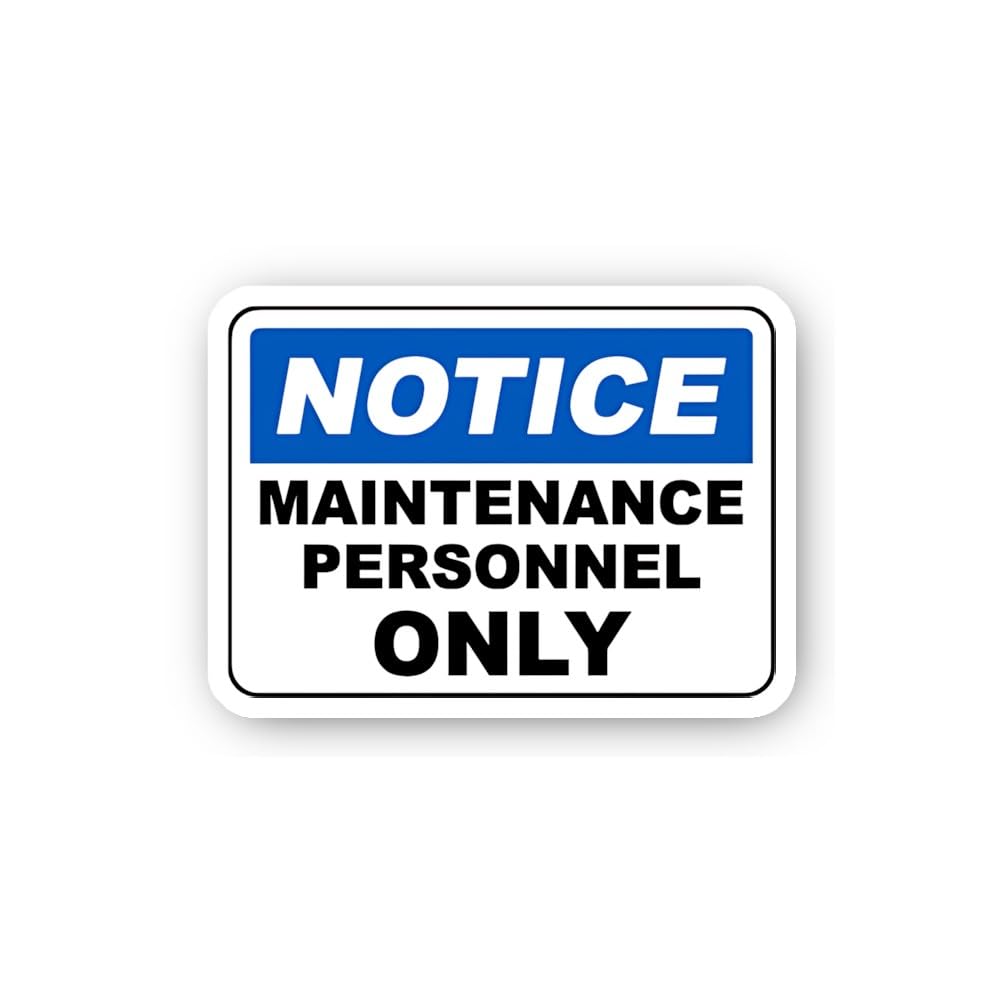 2 (Pieces) 3" and 5" Notice Maintenance Personnel Only Sign Sticker, Waterproof Vinyl Decals for Man
