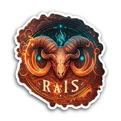 2 (Pieces) 3" and 5" Aries Astrology Sign Sticker, Waterproof Vinyl Decals for Many Purpose Like Car