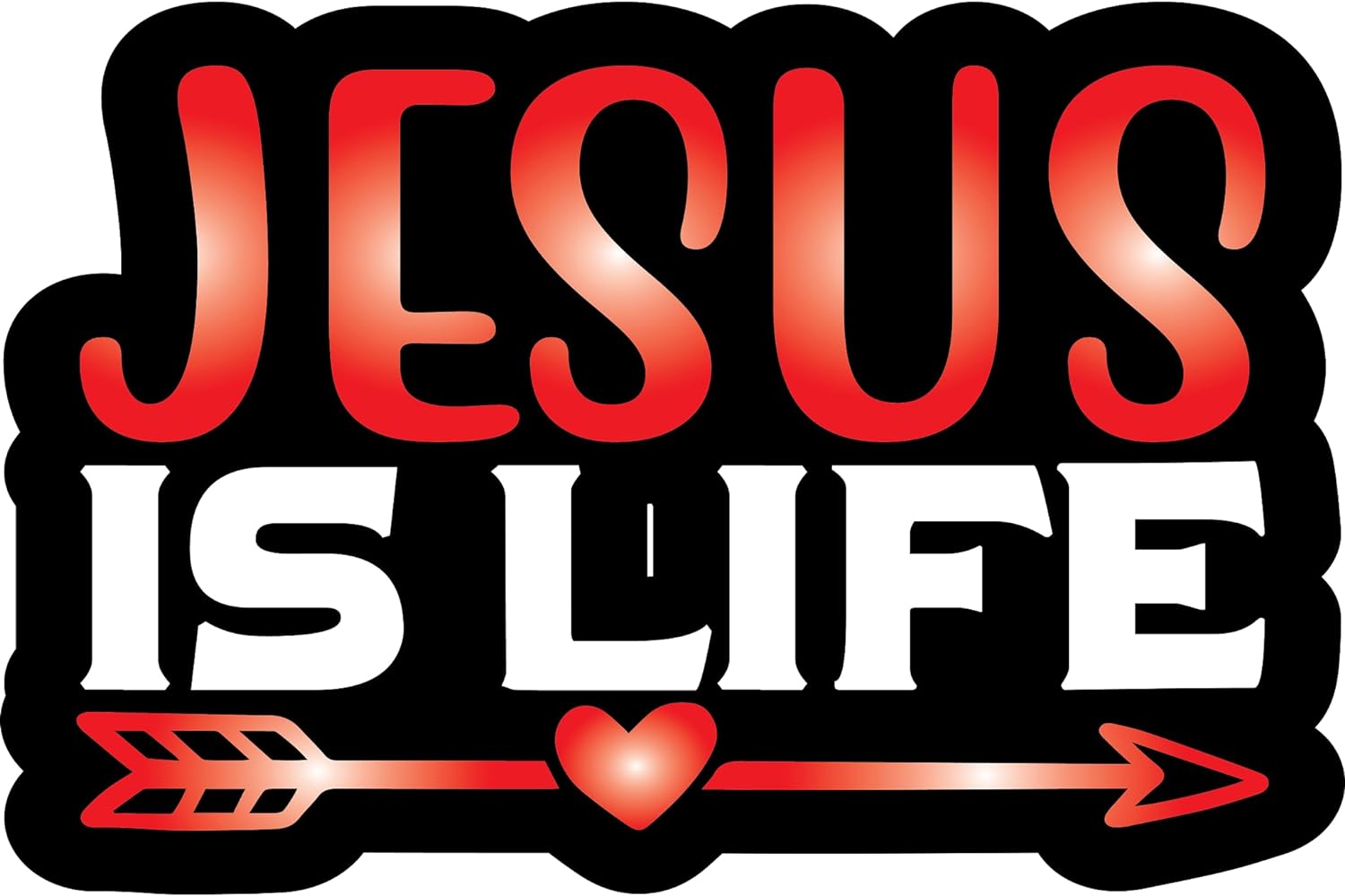 Inspirational Quote "Jesus is Life" Motivational Sticker, Vinyl Decal Motivation Stickers- 5" Vinyl Sticker Waterproof