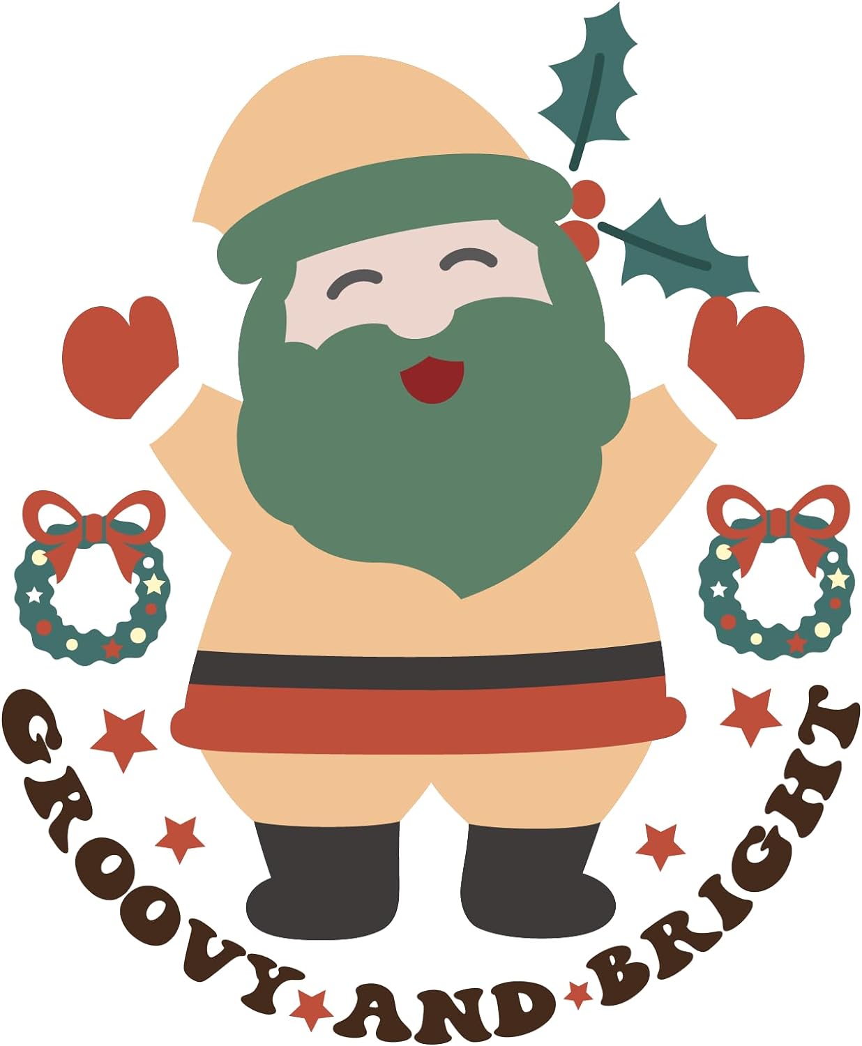 Inspirational Quote Groovy & Bright Skin Santa Motivational Sticker Vinyl Decal Motivation Stickers- 5" Vinyl Sticker Waterproof