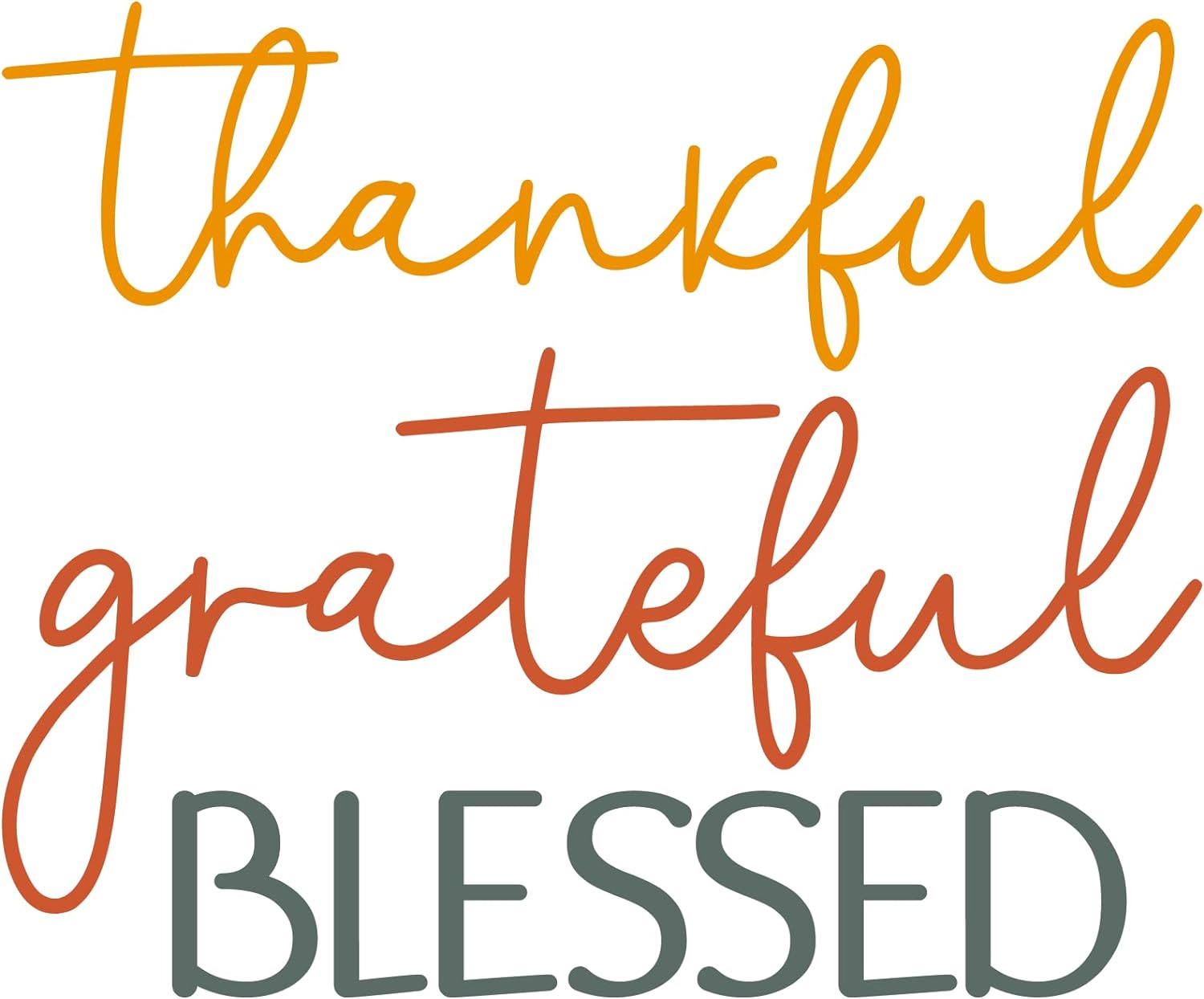 Inspirational Quote "Thankful Grateful Blessed" Motivational Sticker Vinyl Decal Motivation Stickers- 5" Vinyl Sticker Waterproof