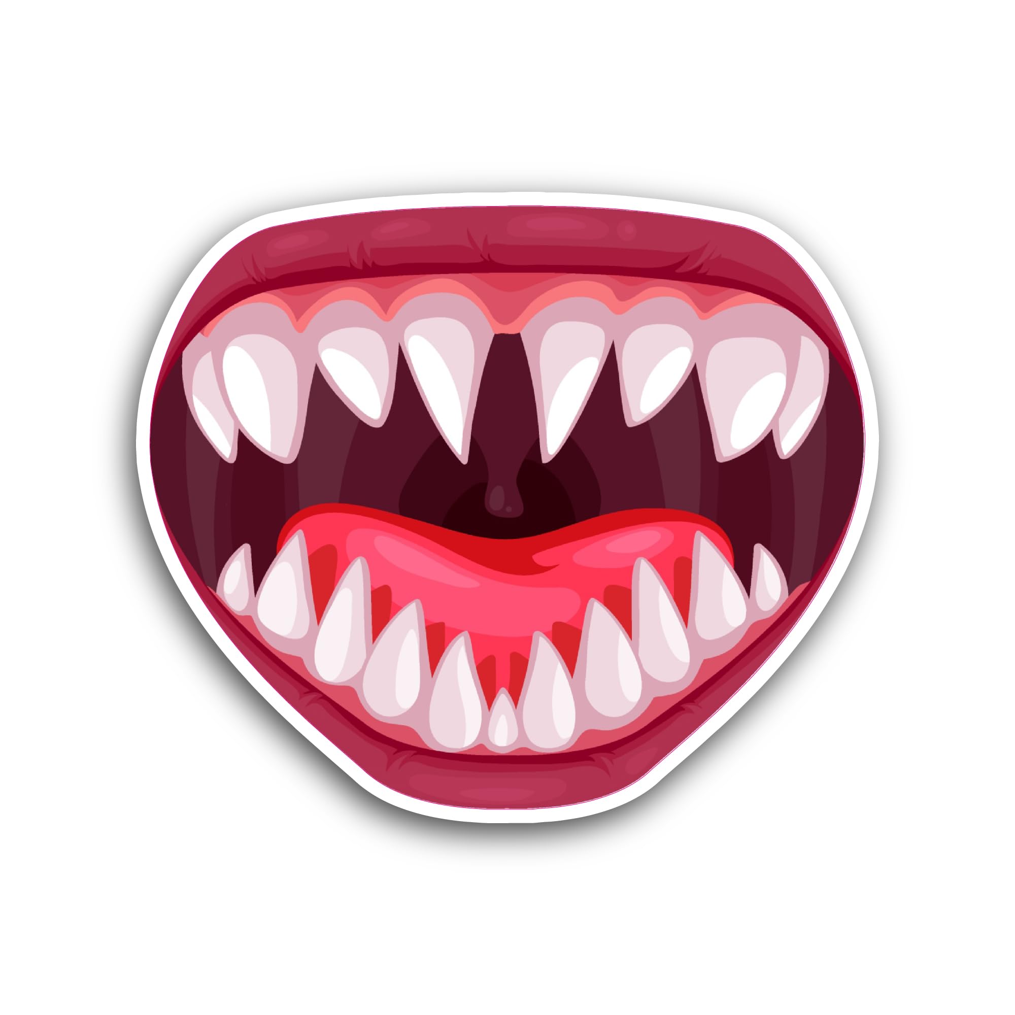 2 (Pieces) 3" and 5" Vampire Open Mouth Sticker, Waterproof Vinyl Decals for Many Purpose Like Cars,