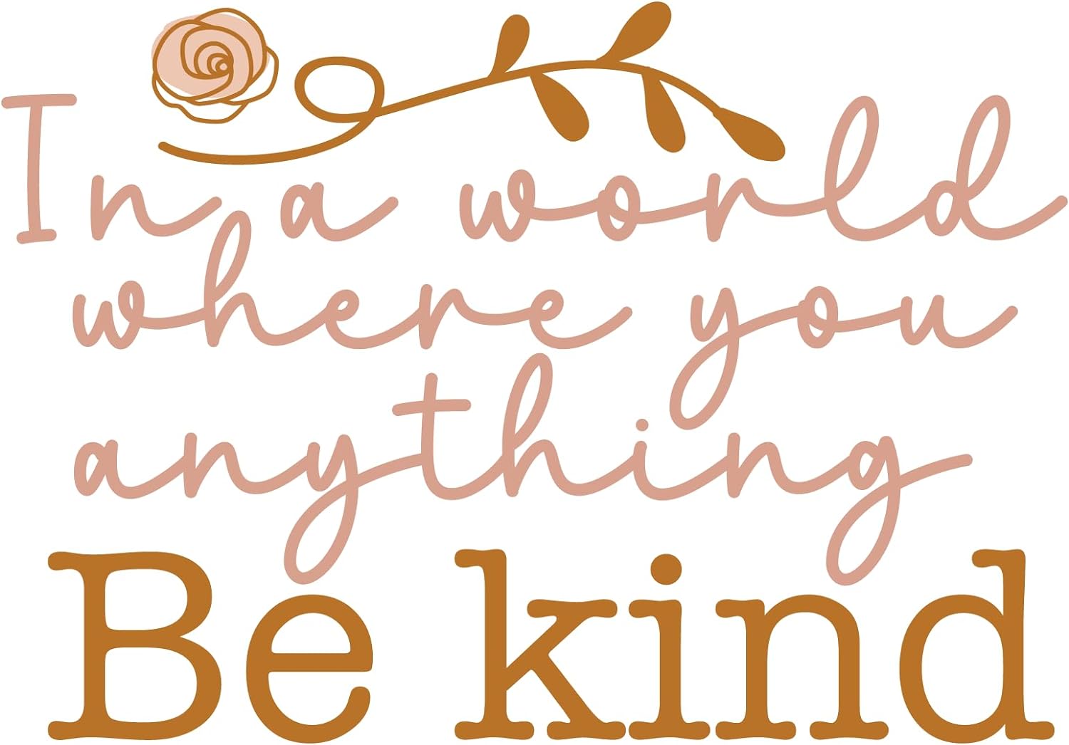 Inspirational Quote "In A World Where You Anything Be kind" Motivational Sticker Vinyl Decal Motivation Stickers- 5" Vinyl Sticker Waterproof