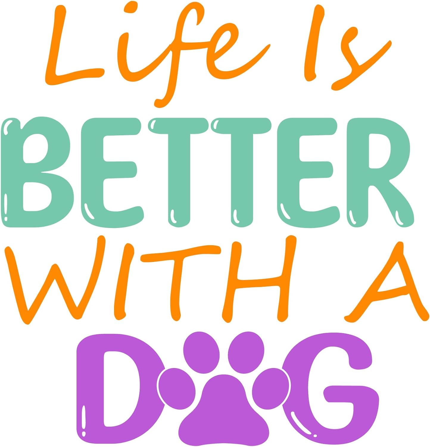 Inspirational Quote "Life is Better with A Dog" Motivational Sticker Vinyl Decal Motivation Stickers- 5" Vinyl Sticker Waterproof