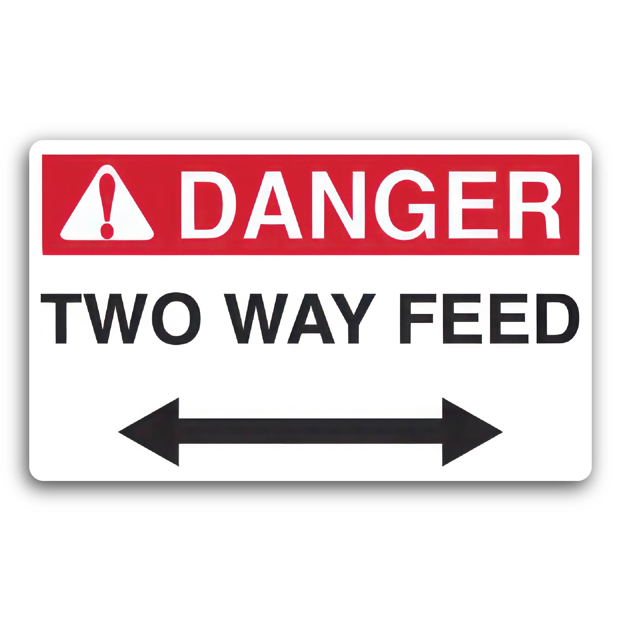 2 (Pieces) 3" and 5" Danger Two Way Feed Decal Sticker, Waterproof Vinyl Decals for Many Purpose Lik
