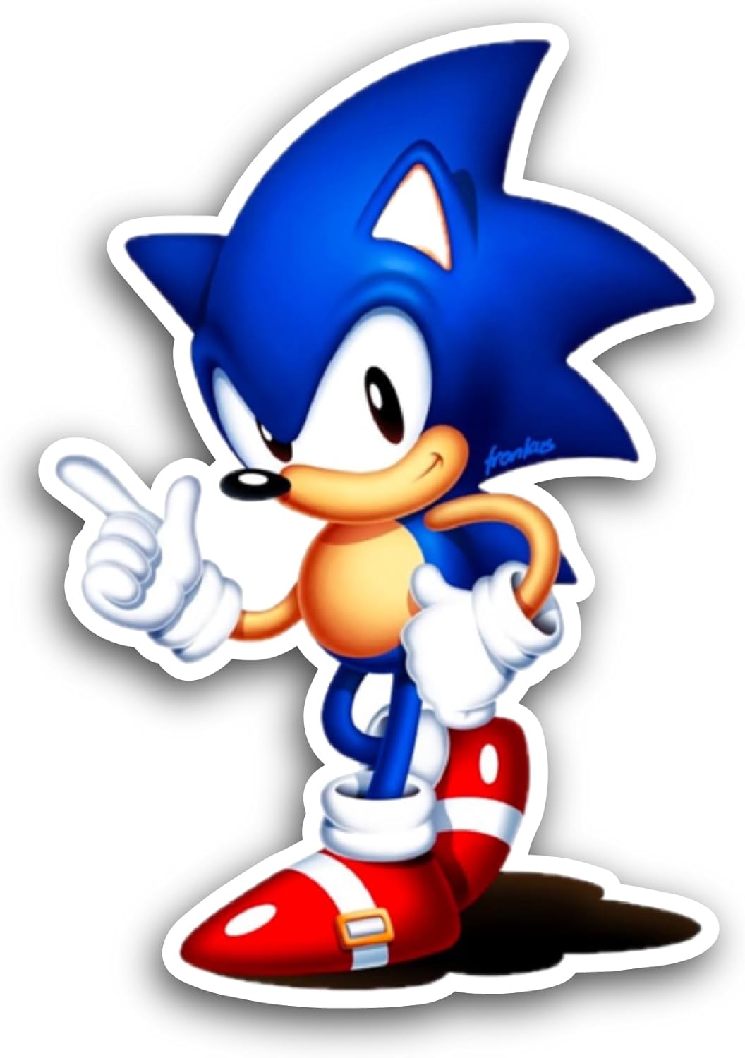 2 (Pieces) 3" and 5" Cartoon Blue Hedgehog Sticker, Waterproof Vinyl Decals for Many Purpose Like Cars, Trucks, Laptops, Phones, Windows and More