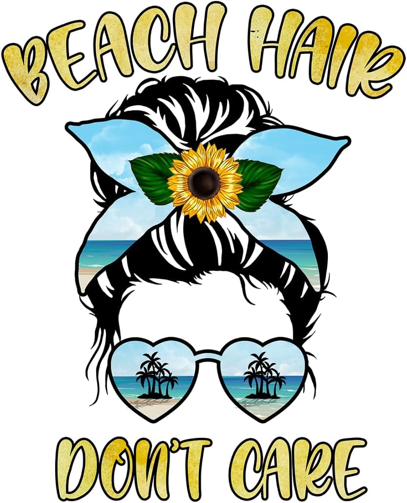 Inspirational Quote "Beach Hair Don't Care" Motivational Sticker Vinyl Decal Motivation Stickers- 5" Vinyl Sticker Waterproof