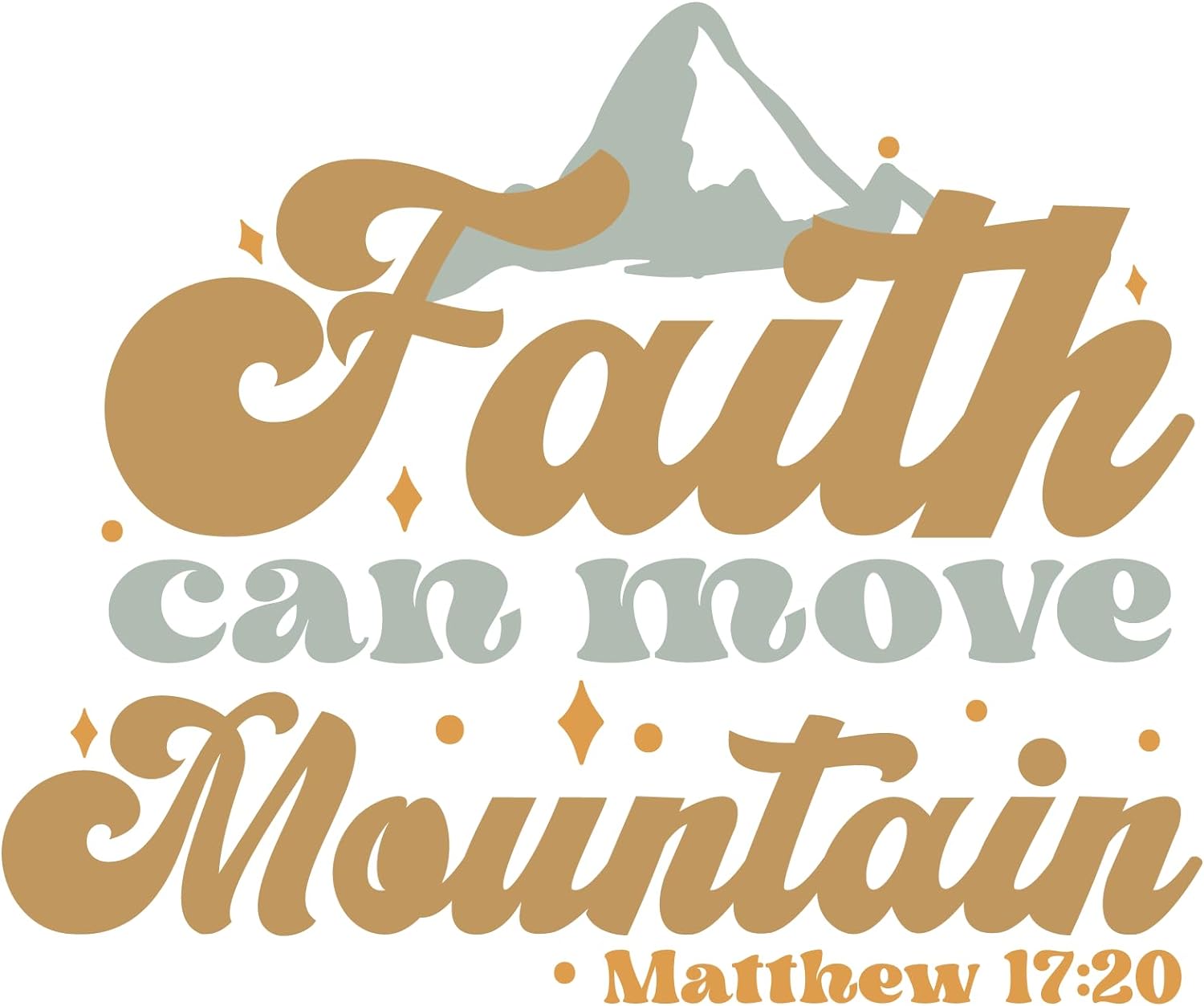 Inspirational Quote "Faith Can Move Mountain Matthew 17:20" Motivational Sticker Vinyl Decal Motivation Stickers- 5" Vinyl Sticker Waterproof