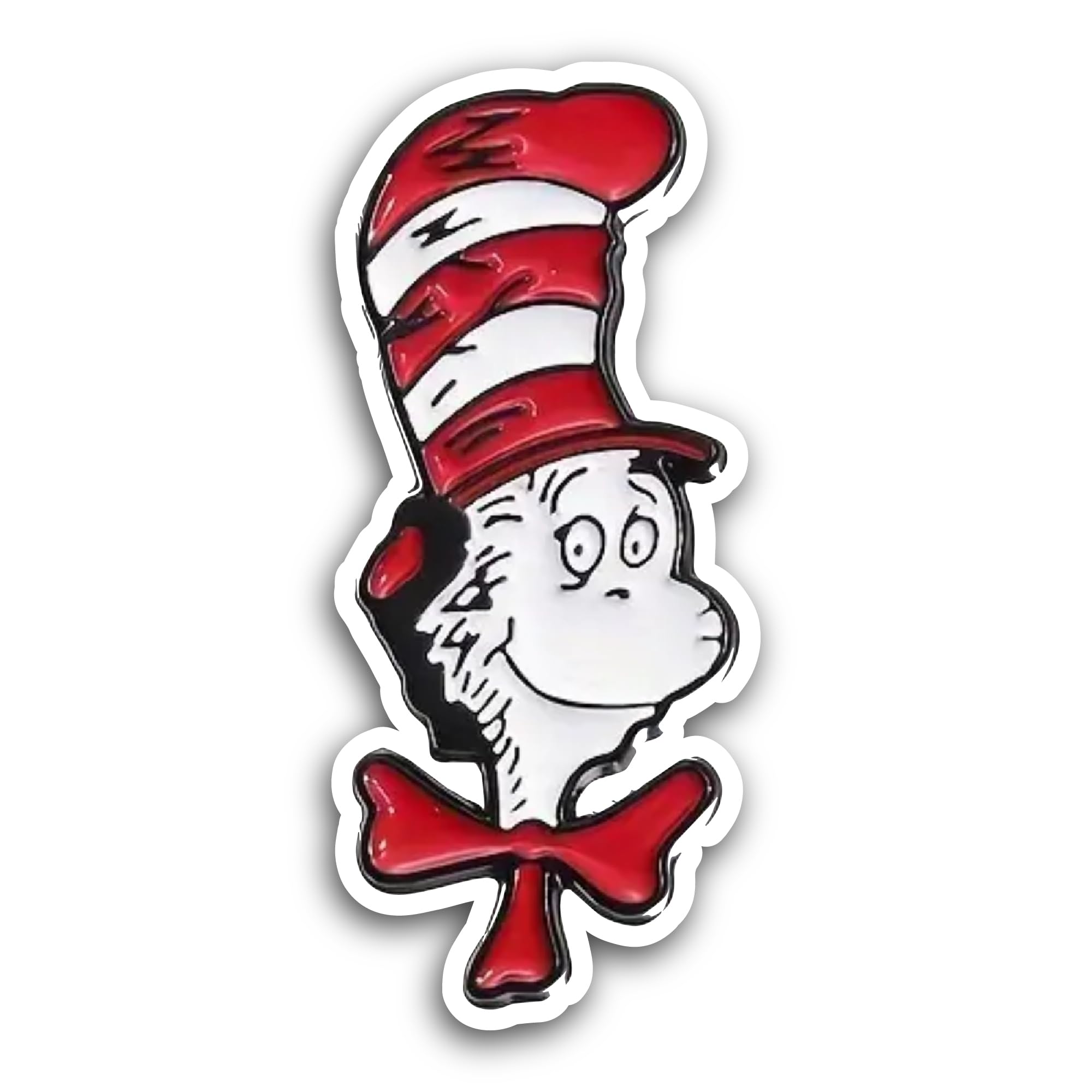 2 (Pieces) 3" and 5" Cartoon Character with Red Hat Sticker, Waterproof Vinyl Decals for Many Purpos