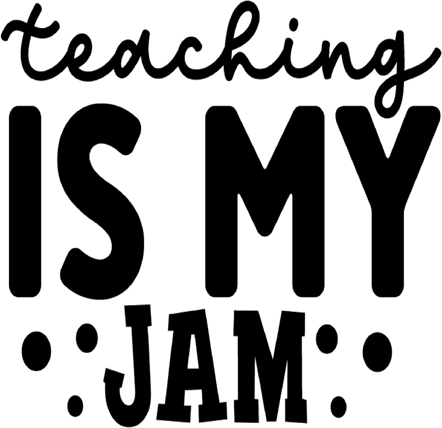 Inspirational Quote "Teaching is My Jam," Motivational Sticker Vinyl Decal Motivation Stickers- 5" Vinyl Sticker Waterproof