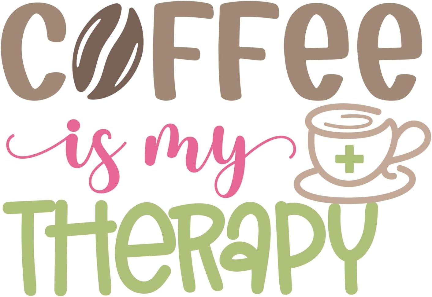 Inspirational Quote "Coffee is My Therapy" Motivational Sticker Vinyl Decal Motivation Stickers- 5" Vinyl Sticker Waterproof