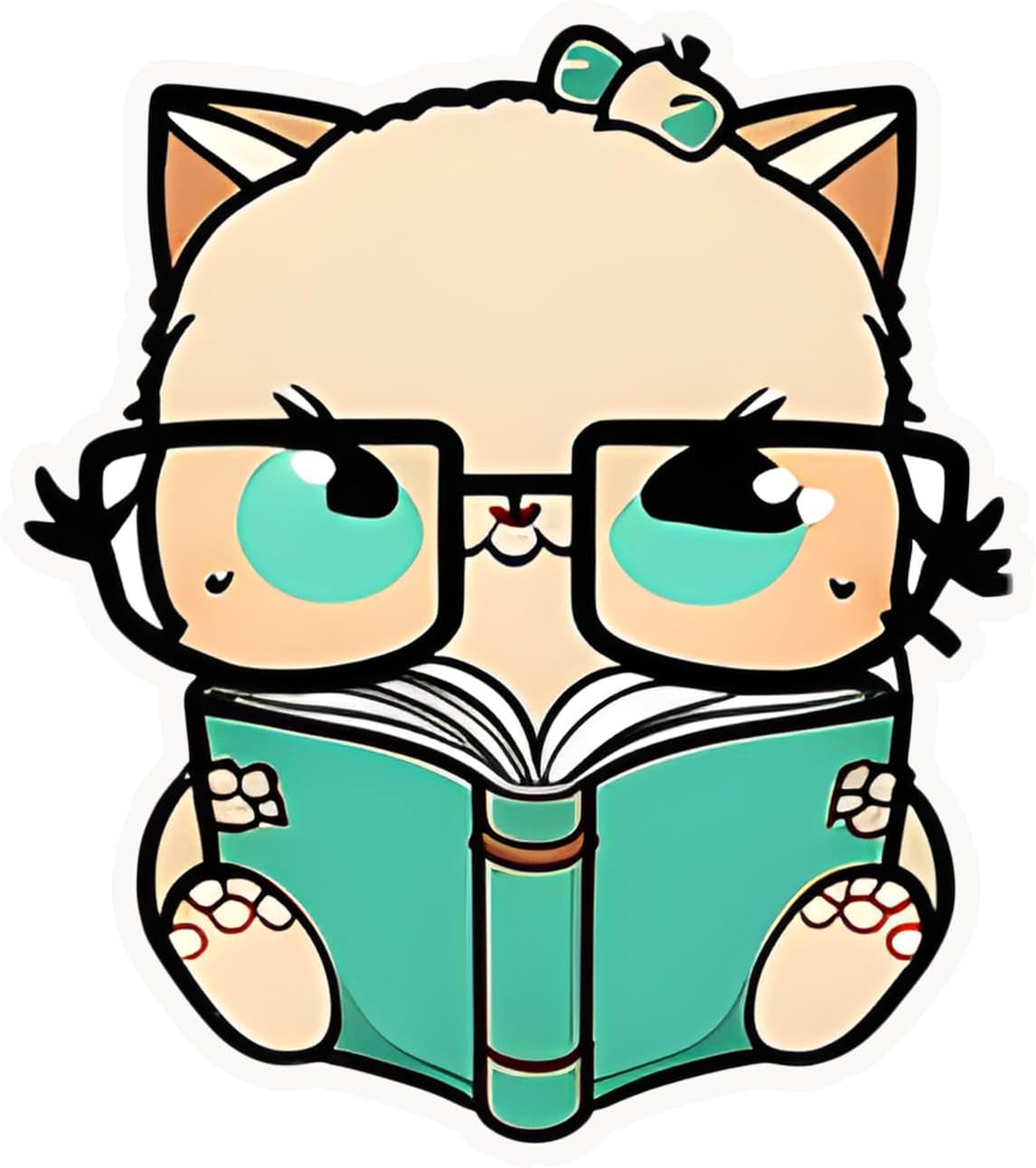 Inspirational Quote Baby Cat Holding Book Motivational Sticker Vinyl Decal Motivation Stickers- 5" Vinyl Sticker Waterproof