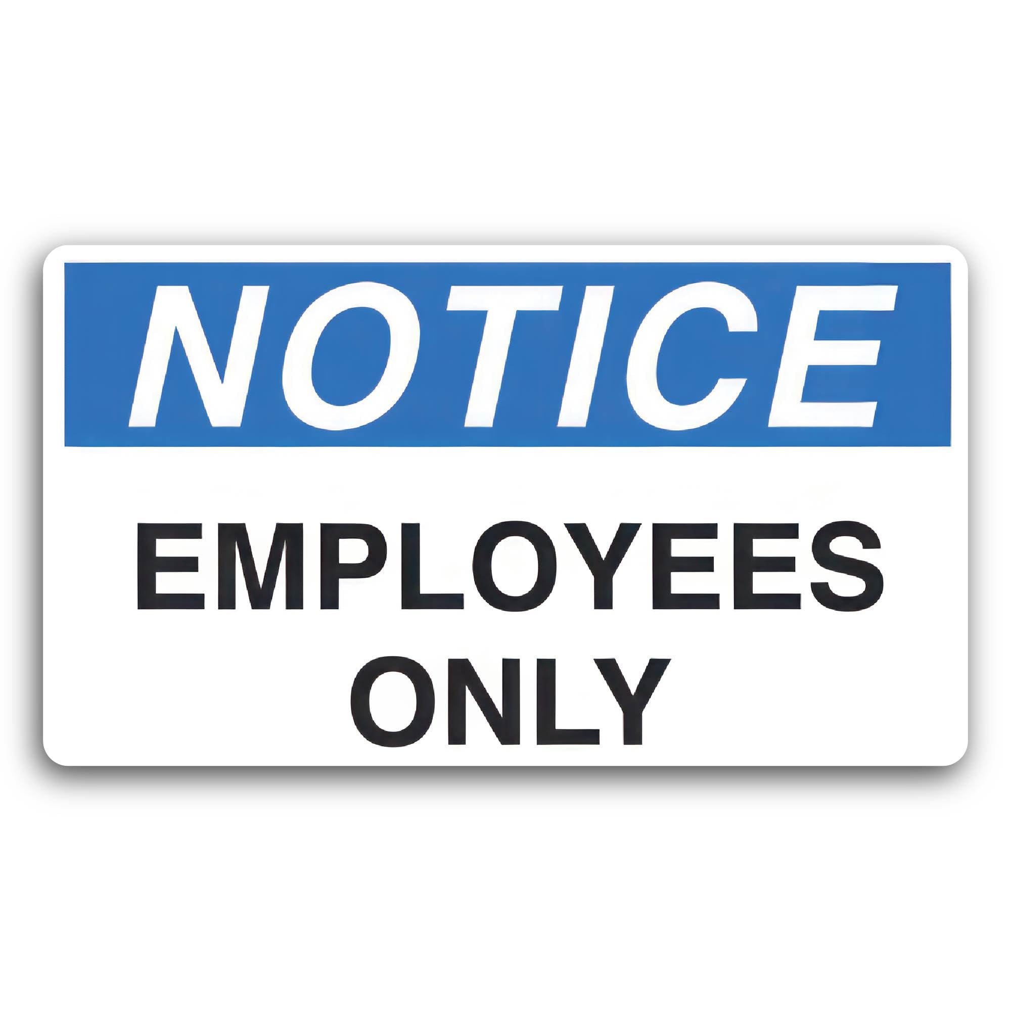 2 (Pieces) 3" and 5" Notice Employees Only Decal Sticker, Waterproof Vinyl Decals for Many Purpose L