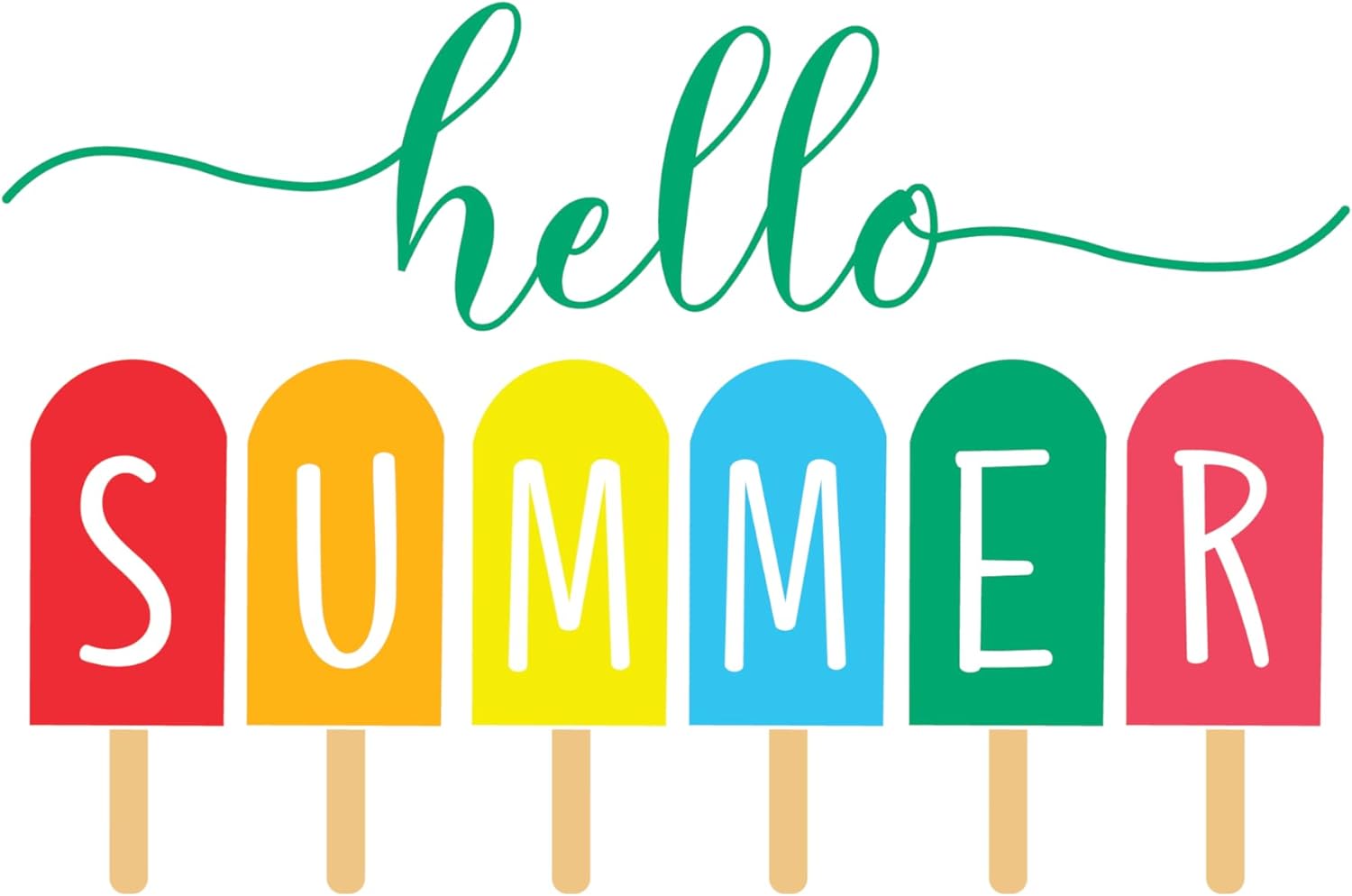 Inspirational Quote "Hello Summer" Motivational Sticker Vinyl Decal Motivation Stickers- 5" Vinyl Sticker Waterproof