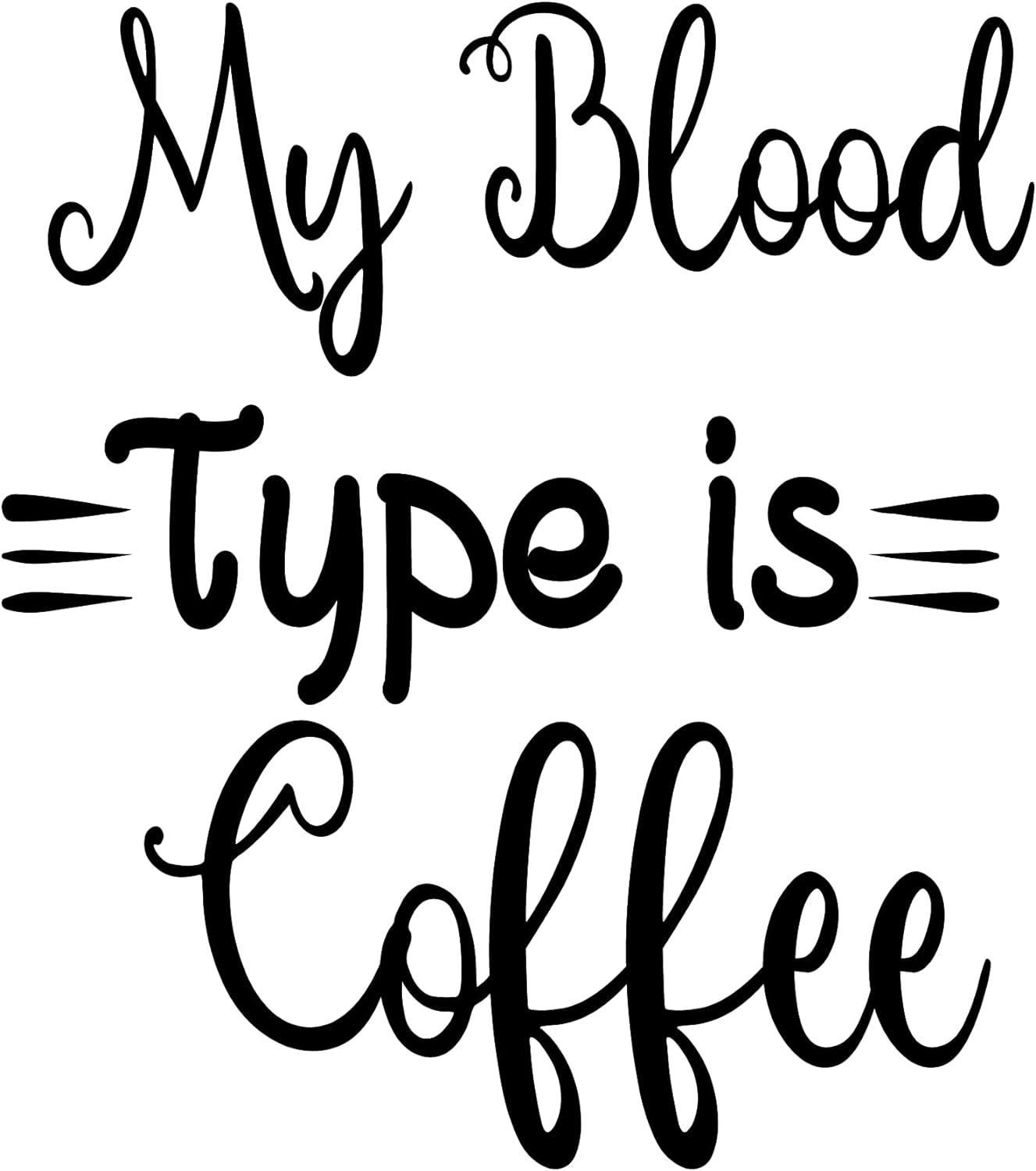 Inspirational Quote "My Blood Type is Coffee" Motivational Sticker Vinyl Decal Motivation Stickers- 5" Vinyl Sticker Waterproof