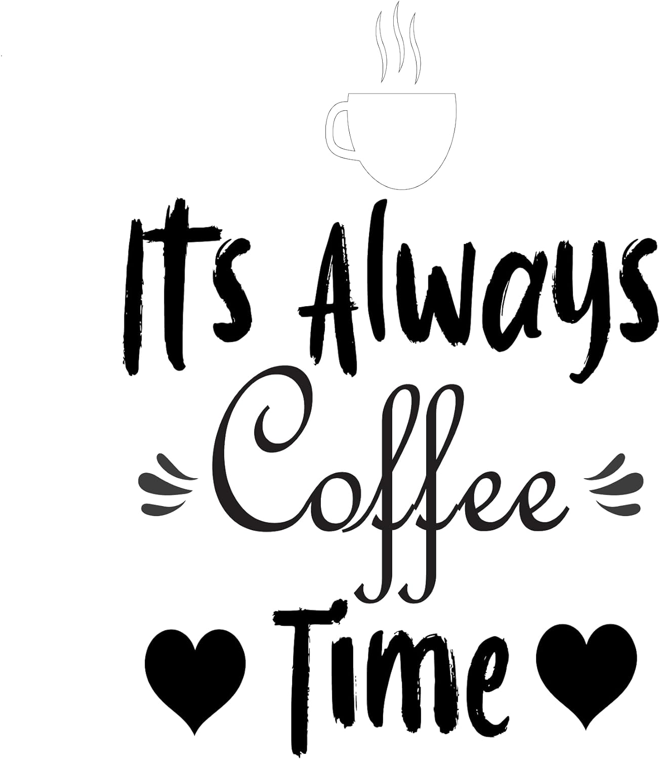 Inspirational Quote "Its Always Coffee Time" Motivational Sticker Vinyl Decal Motivation Stickers- 5" Vinyl Sticker Waterproof