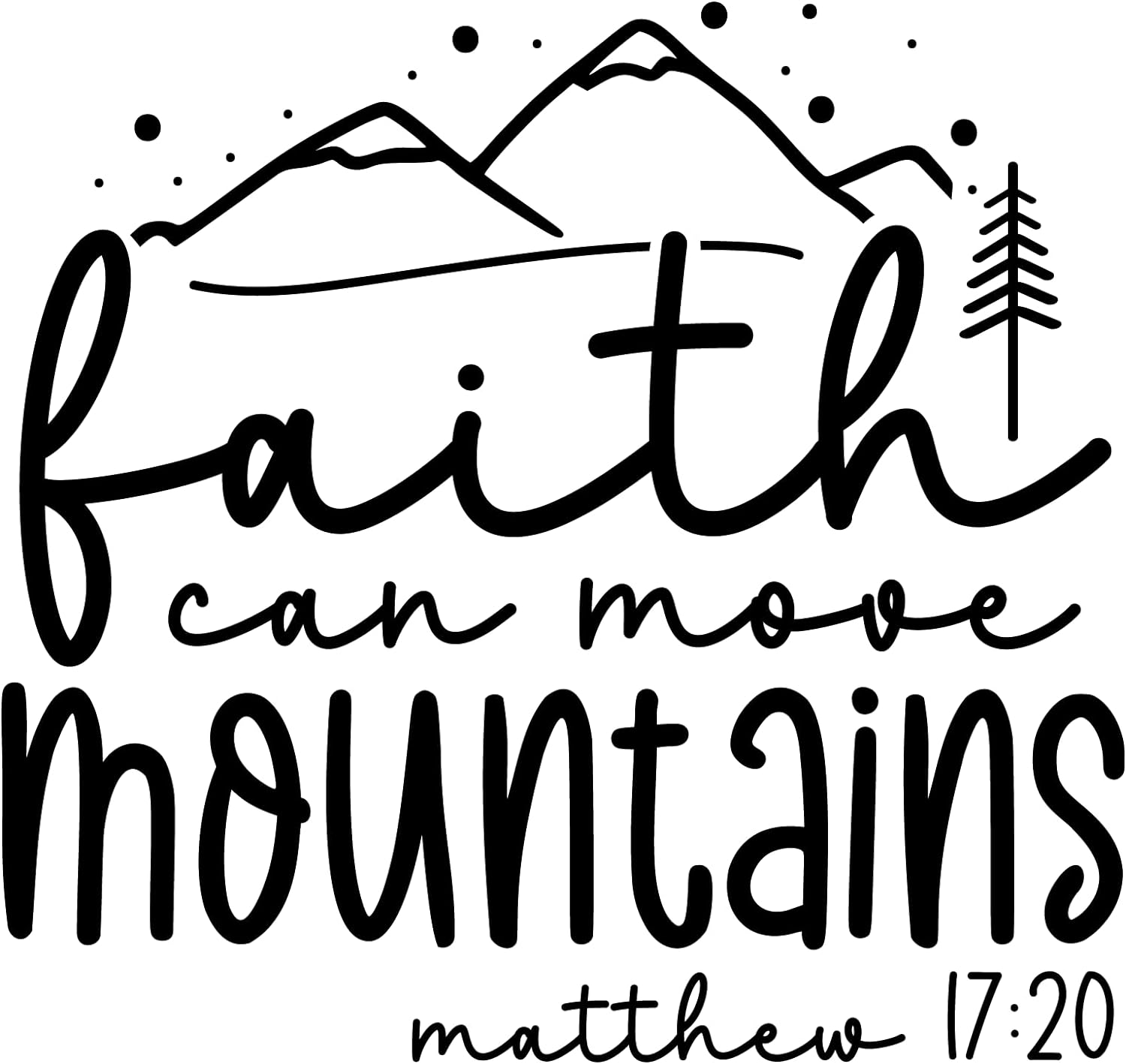Inspirational Quote "Faith Can Move Mountain Matthew 17:20 Sticker" Motivational Sticker Vinyl Decal Motivation Stickers- 5" Vinyl Sticker Waterproof