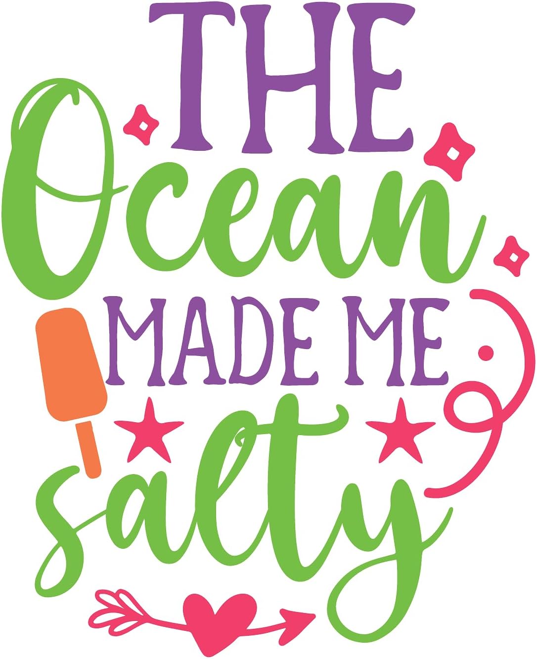 Inspirational Quote "The Ocean Made me Salty" Motivational Sticker Vinyl Decal Motivation Stickers- 5" Vinyl Sticker Waterproof