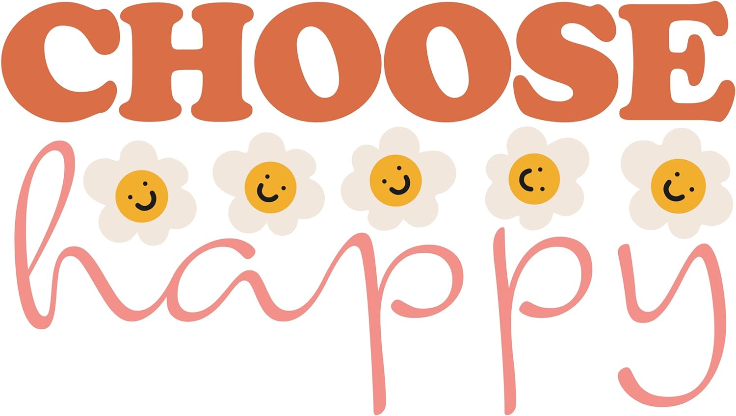 Inspirational Quote "Choose Happy Vector Sticker" Motivational Sticker Vinyl Decal Motivation Stickers- 5" Vinyl Sticker Waterproof