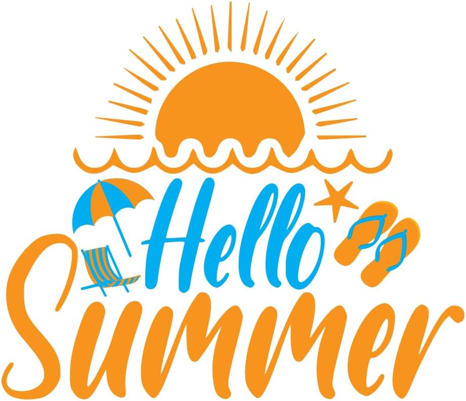 Inspirational Quote "Hello Summer" Motivational Sticker Vinyl Decal Motivation Stickers- 5" Vinyl Sticker Waterproof