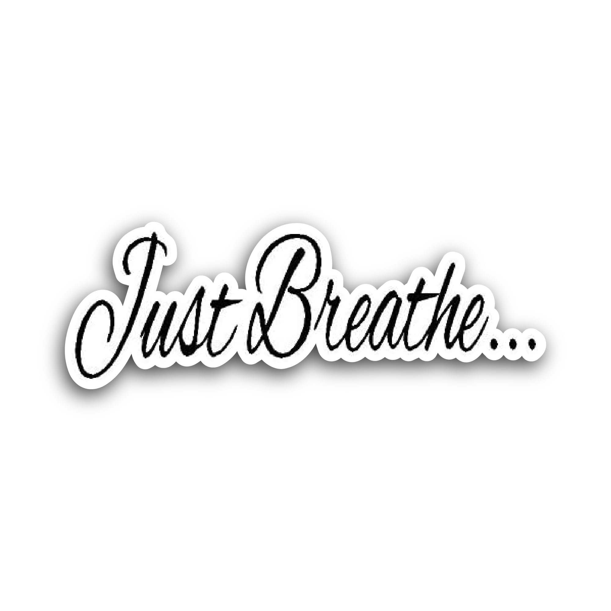 2 (Pieces) 3" and 5" Just Breathe Sticker, Waterproof Vinyl Decals for Many Purpose Like Cars, Truck