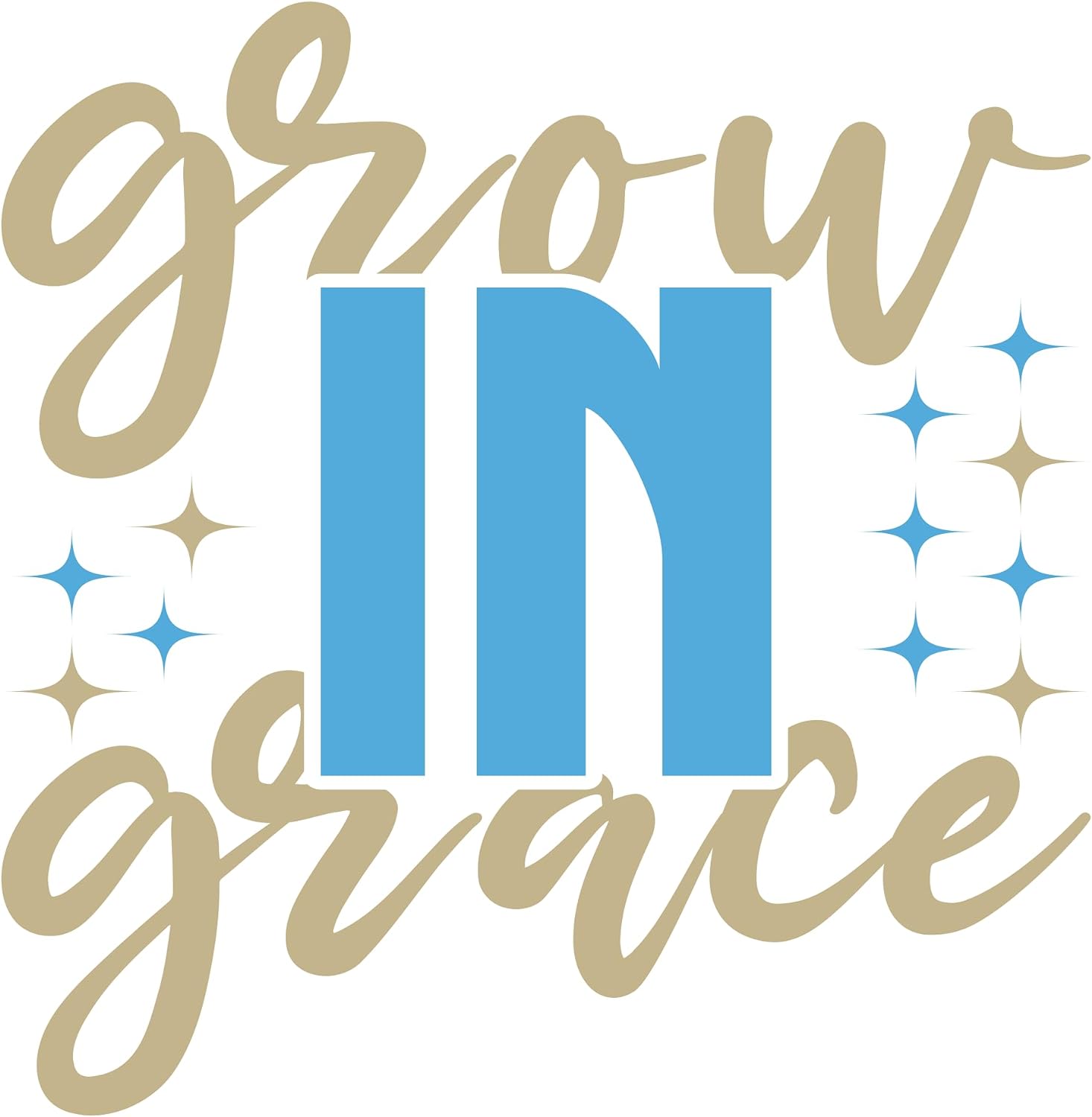 Inspirational Quote "Grow in Grace, Sticker Gift" Motivational Sticker Vinyl Decal Motivation Stickers- 5" Vinyl Sticker Waterproof