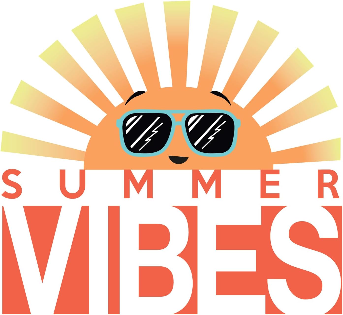 Inspirational Quote "Summer Vibes" Motivational Sticker Vinyl Decal Motivation Stickers- 5" Vinyl Sticker Waterproof