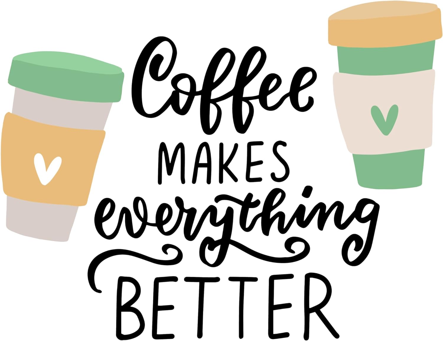 Inspirational Quote "Coffee Makes Everything Better-" Motivational Sticker Vinyl Decal Motivation Stickers- 5" Vinyl Sticker Waterproof
