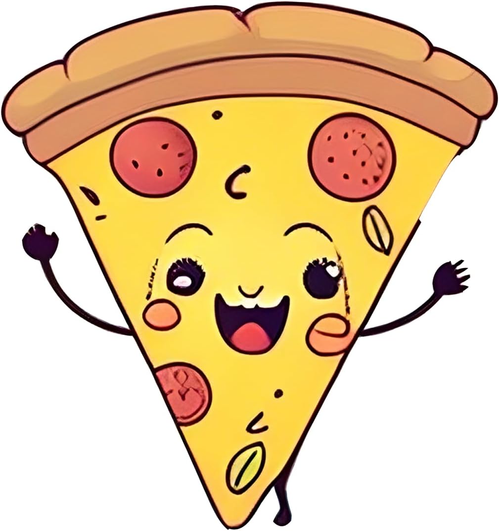 Inspirational Quote Cute Smily Pizza Slice Motivational Sticker Vinyl Decal Motivation Stickers- 5" Vinyl Sticker Waterproof