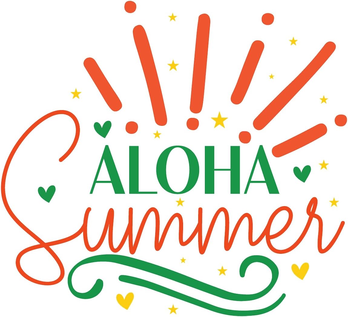 Inspirational Quote "Aloha Summer" Motivational Sticker Vinyl Decal Motivation Stickers- 5" Vinyl Sticker Waterproof