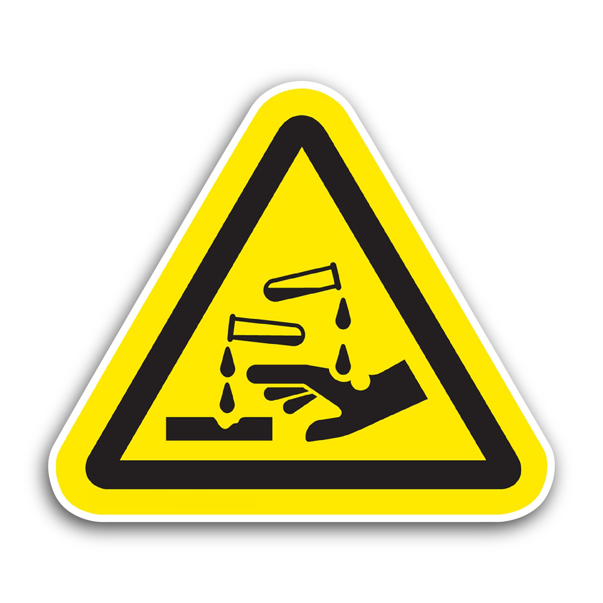 2 (Pieces) 3" and 5" Warning Acid Sticker, Waterproof Vinyl Decals for Many Purpose Like Cars, Truck