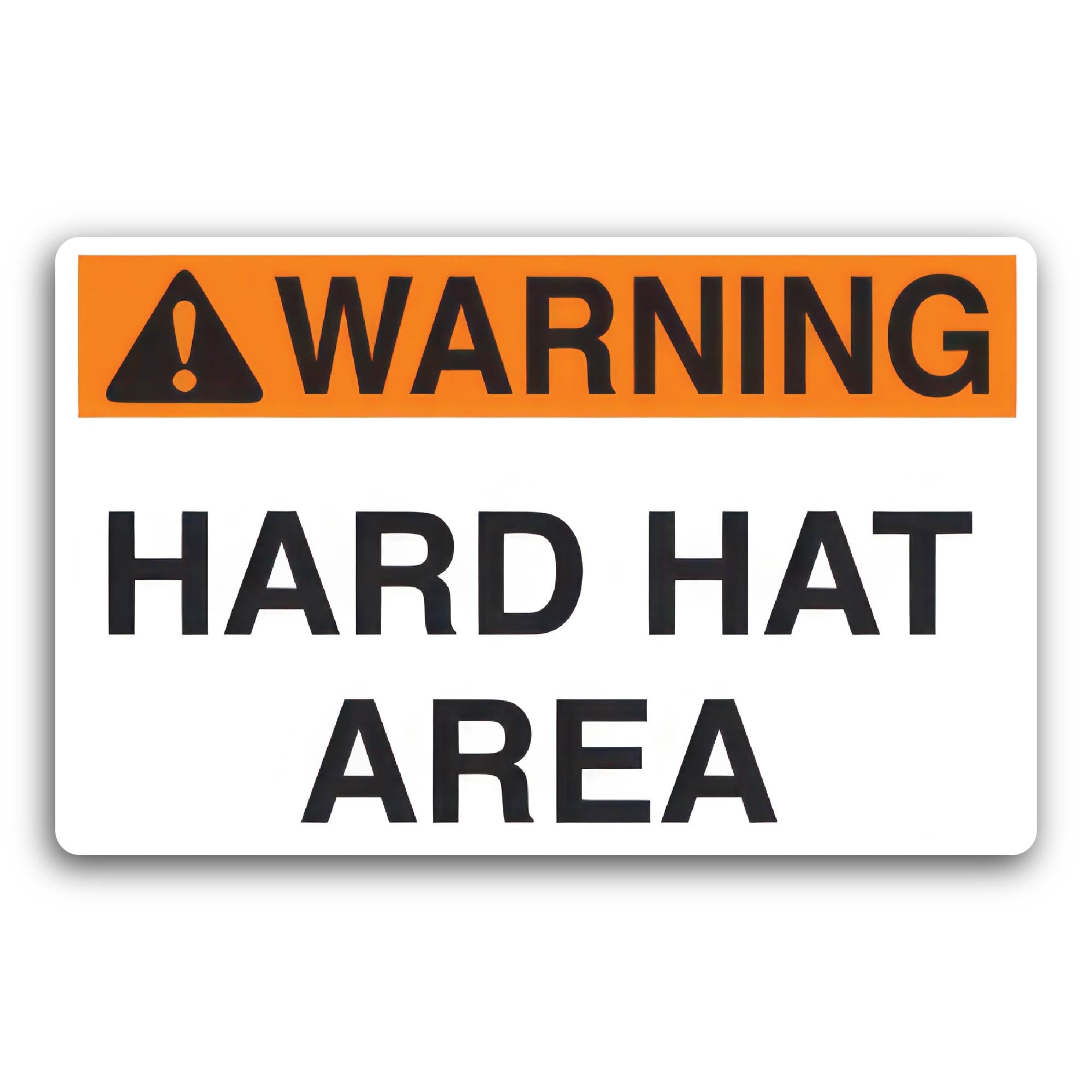 2 (Pieces) 3" and 5" Warning Hard Hat Area Sticker, Waterproof Vinyl Decals for Many Purpose Like Ca