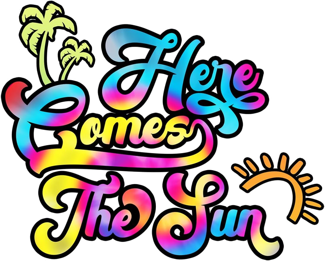 Inspirational Quote "Here Comes The Sun" Motivational Sticker Vinyl Decal Motivation Stickers- 5" Vinyl Sticker Waterproof