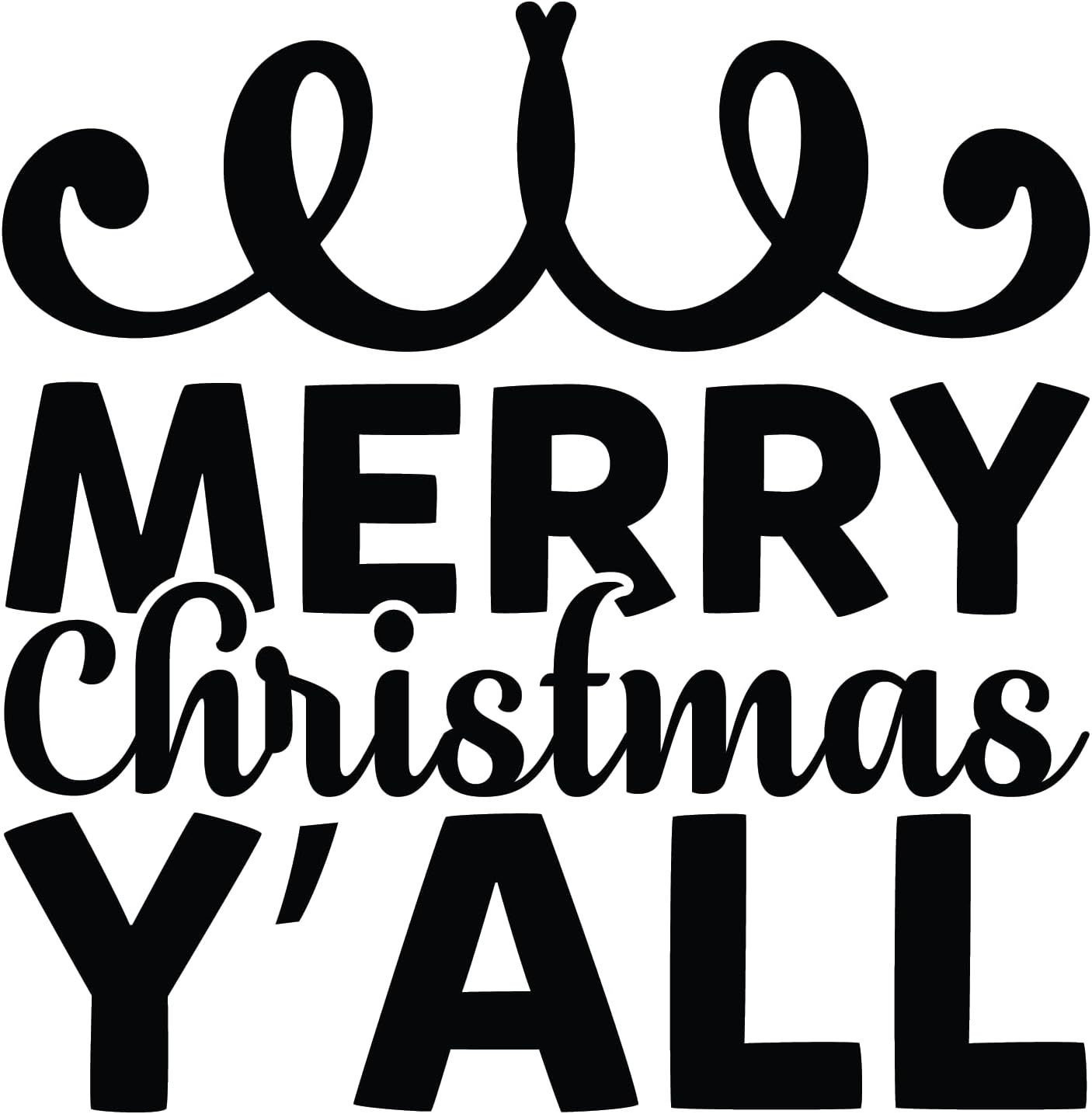 Inspirational Quote Merry Christmas Y'all Motivational Sticker Vinyl Decal Motivation Stickers- 5" Vinyl Sticker Waterproof