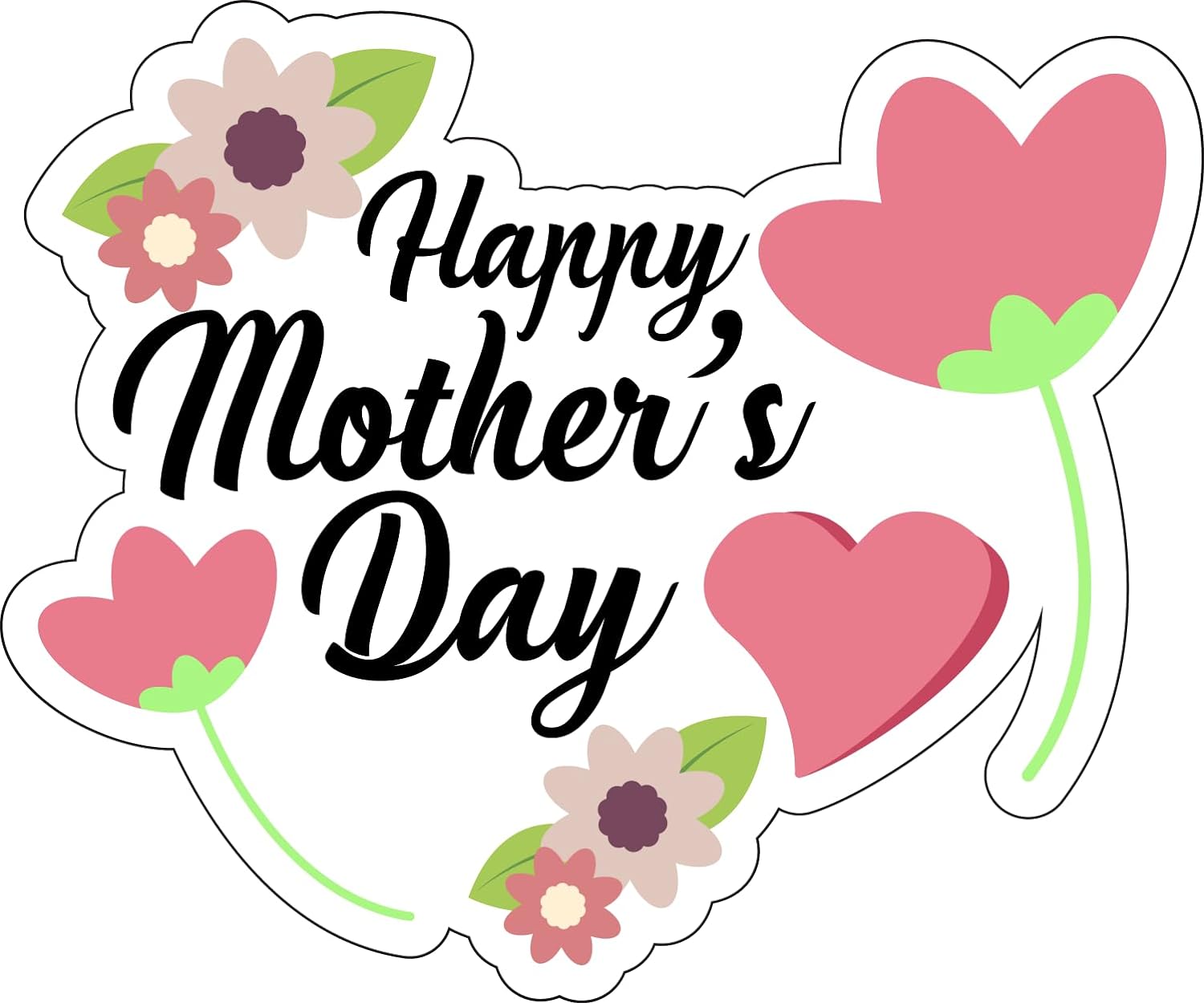 Inspirational Quote "Happy Mother's Day" Motivational Sticker Vinyl Decal Motivation Stickers- 5" Vinyl Sticker Waterproof