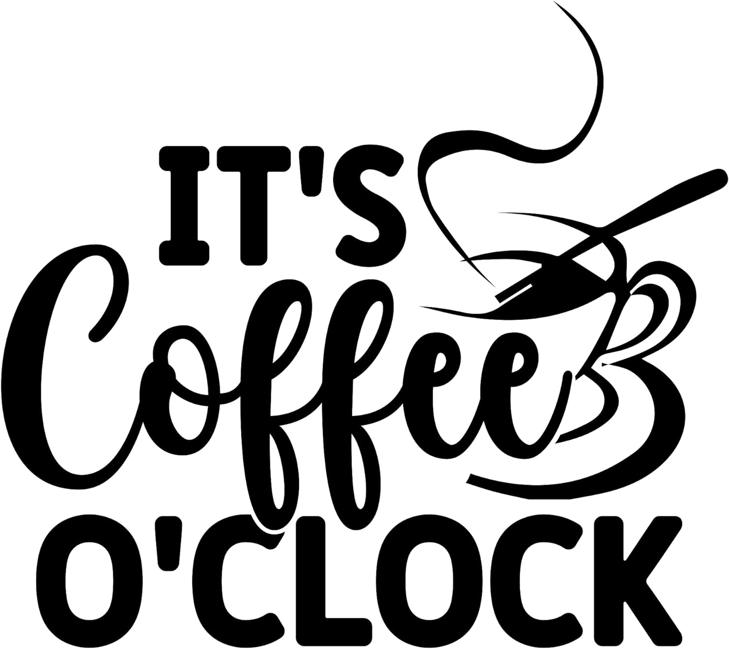 Inspirational Quote "Its Coffee Time" Motivational Sticker Vinyl Decal Motivation Stickers- 5" Vinyl Sticker Waterproof