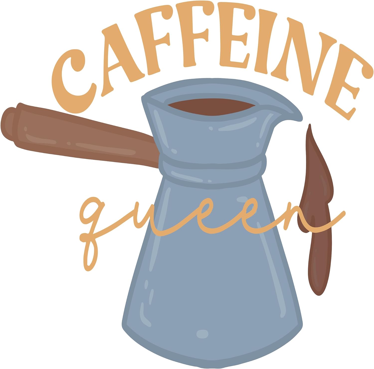 Inspirational Quote "Caffeine Queen. Sticker" Motivational Sticker Vinyl Decal Motivation Stickers- 5" Vinyl Sticker Waterproof