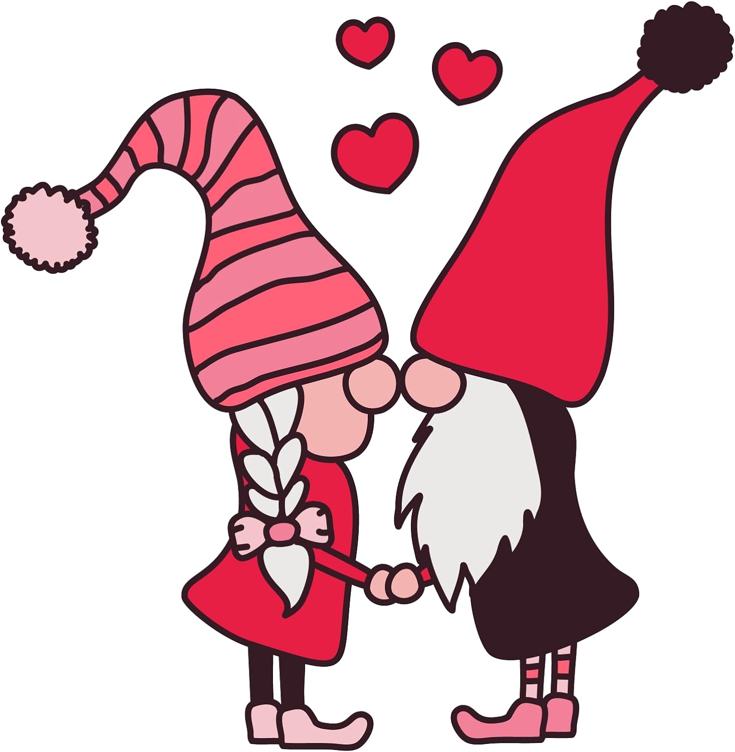 Inspirational Quote Valentines Day Gnome Couple Motivational Sticker Vinyl Decal Motivation Stickers- 5" Vinyl Sticker Waterproof