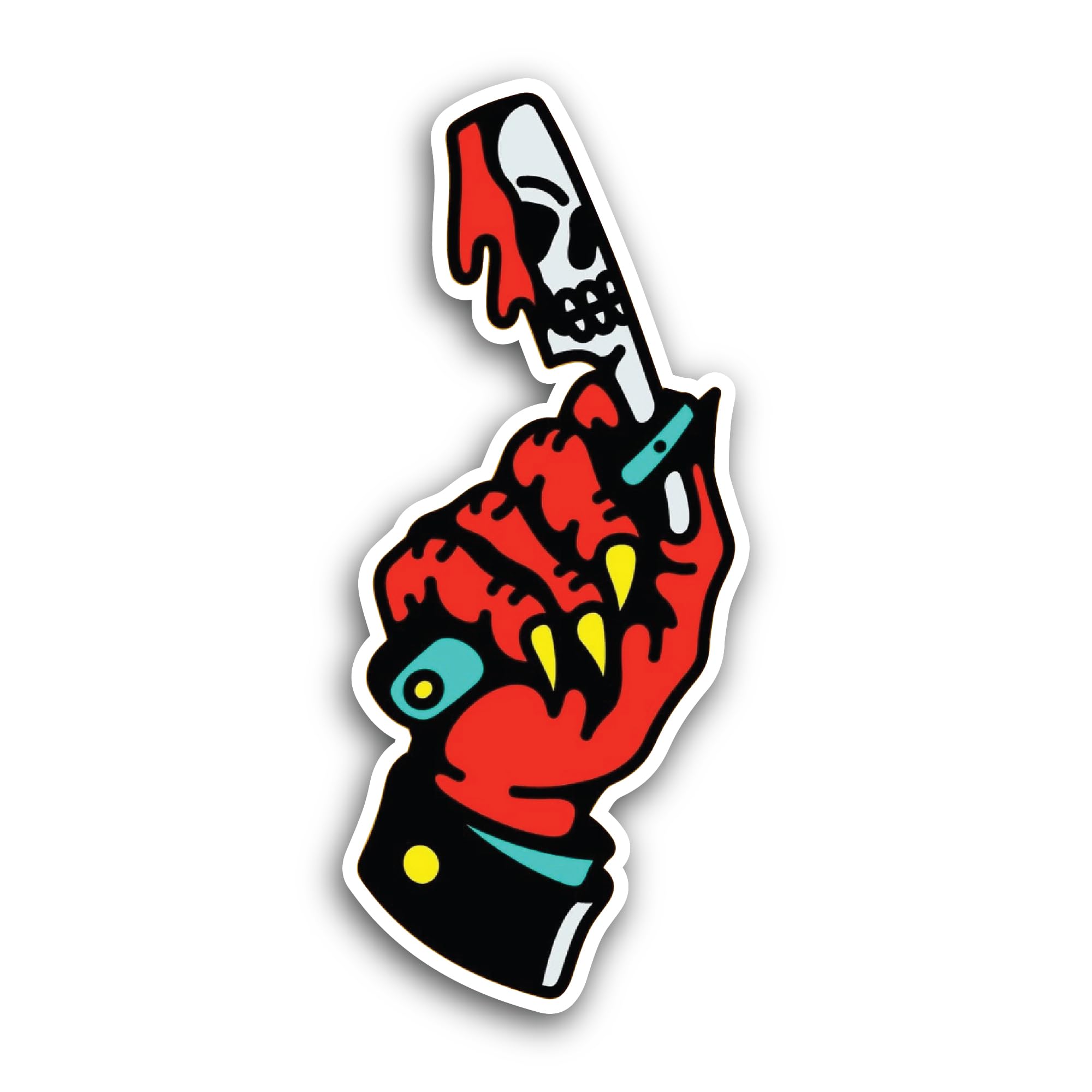 2 (Pieces) 2" and 3" Cartoon Figure Running with Blue Text Banner Sticker, Waterproof Vinyl Decals f