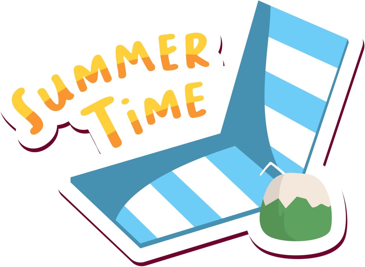 Inspirational Quote "Summer Time" Motivational Sticker Vinyl Decal Motivation Stickers- 5" Vinyl Sticker Waterproof