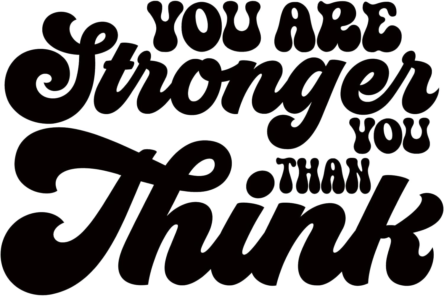 Inspirational Quote "You are Stronger You Than Think" Motivational Sticker Vinyl Decal Motivation Stickers- 5" Vinyl Sticker Waterproof