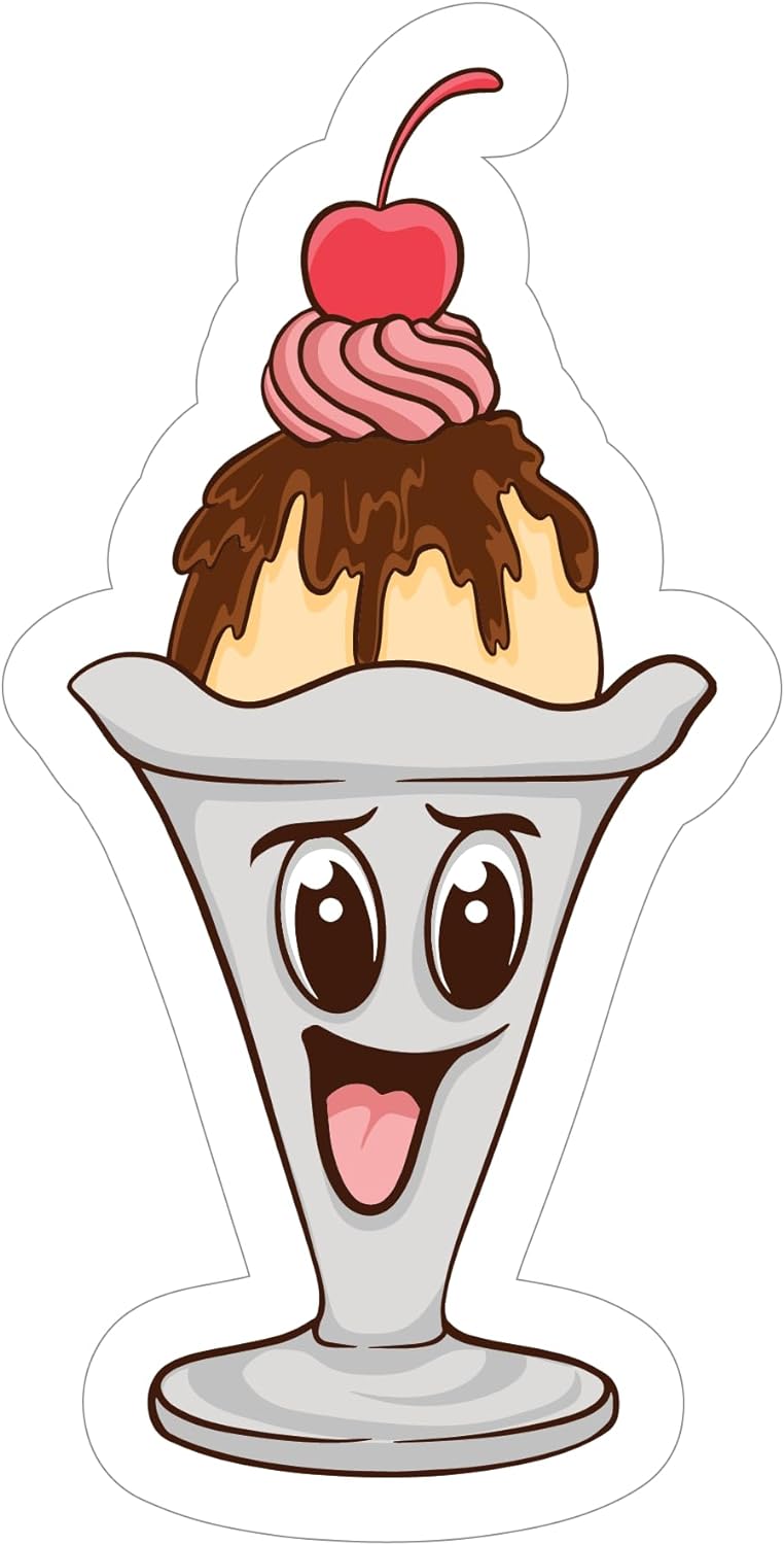 Inspirational Quote Smily Sundae Icecream Motivational Sticker Vinyl Decal Motivation Stickers- 5" Vinyl Sticker Waterproof